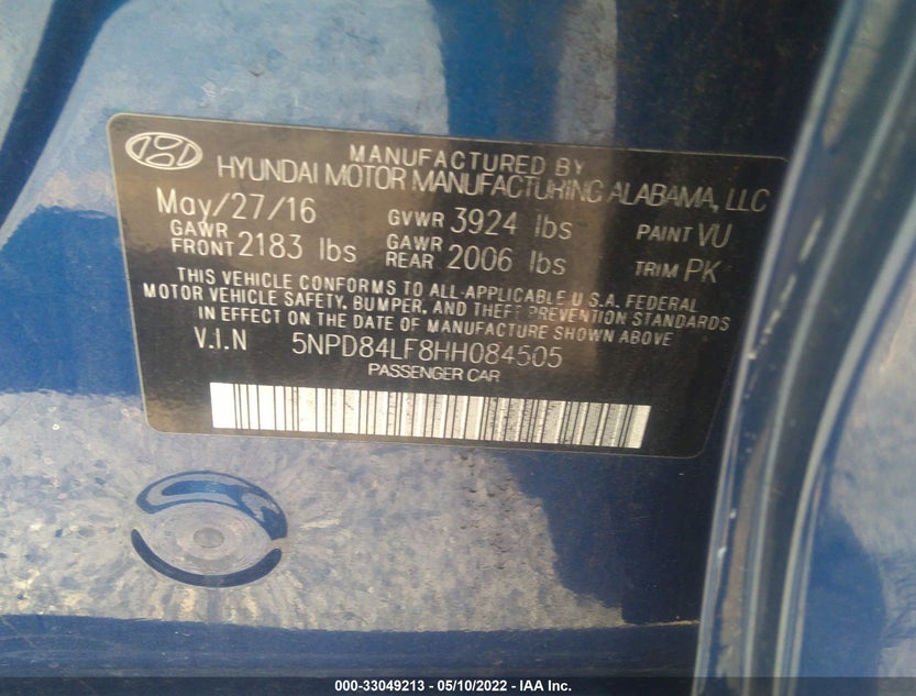 5NPD84LF8HH084505
