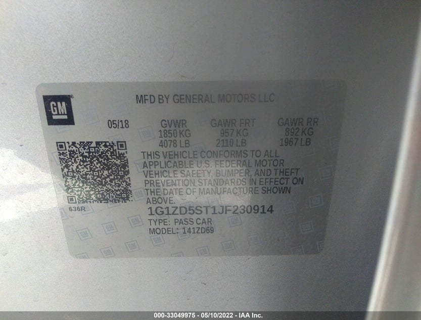 1G1ZD5ST1JF230914