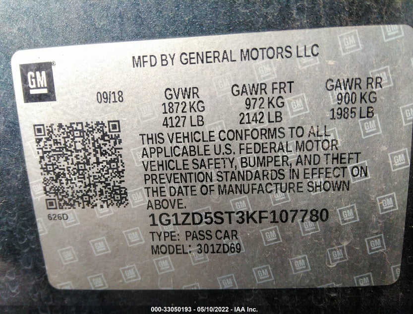 1G1ZD5ST3KF107780