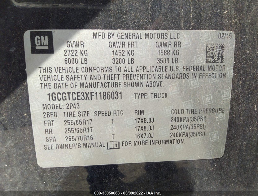 1GCGTCE3XF1186031