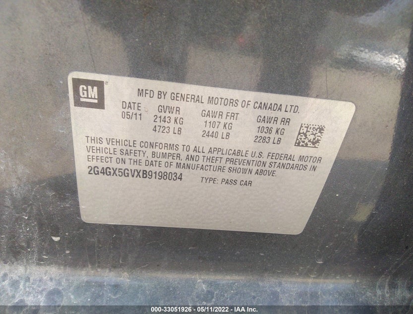 2G4GX5GVXB9198034