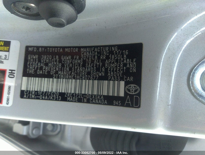 2T1BURHE1HC807677