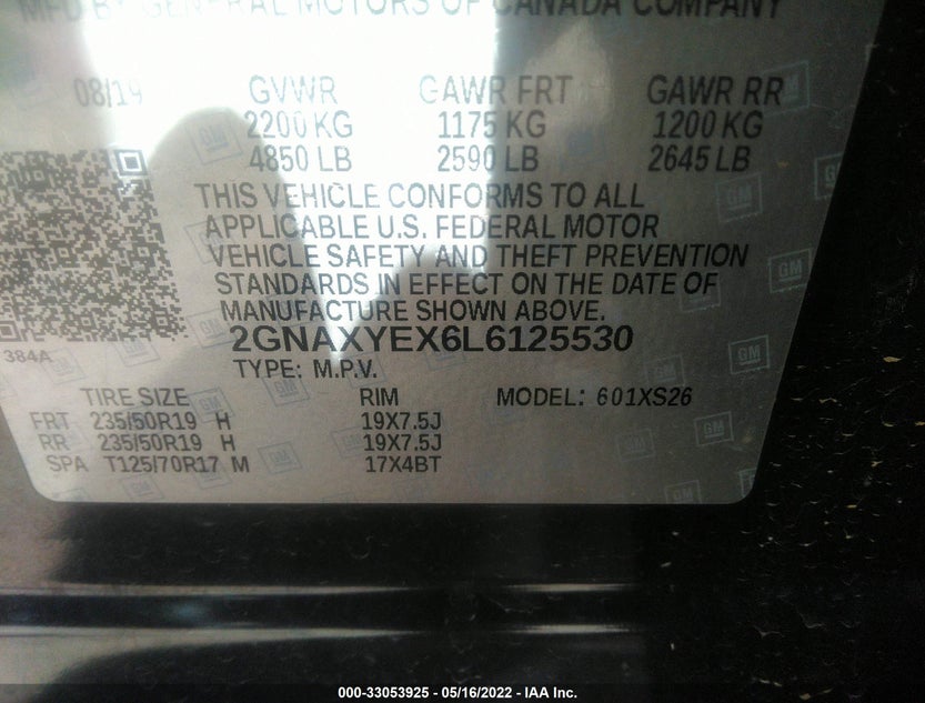 2GNAXYEX6L6125530