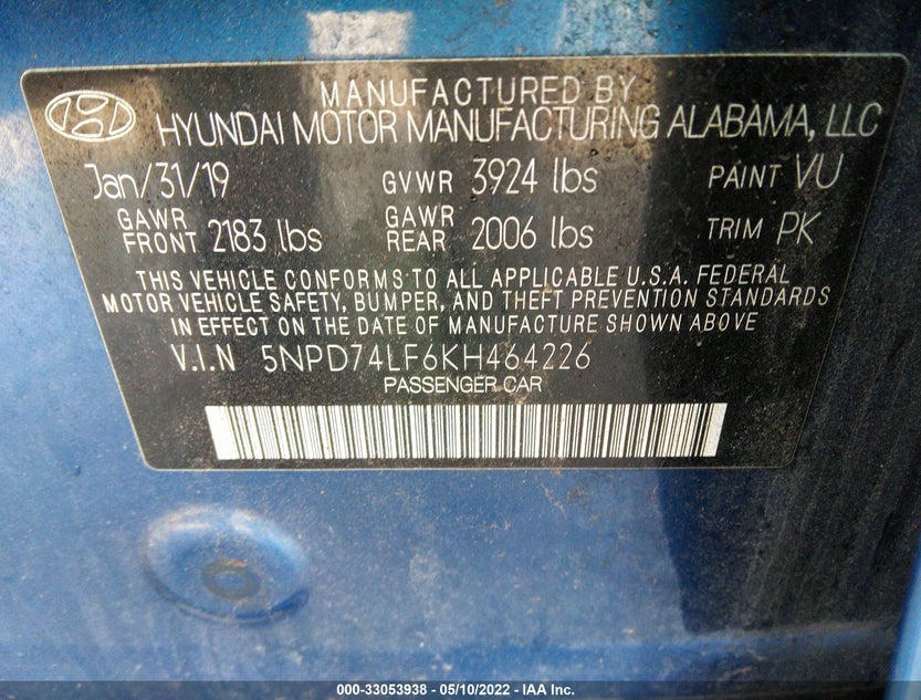 5NPD74LF6KH464226