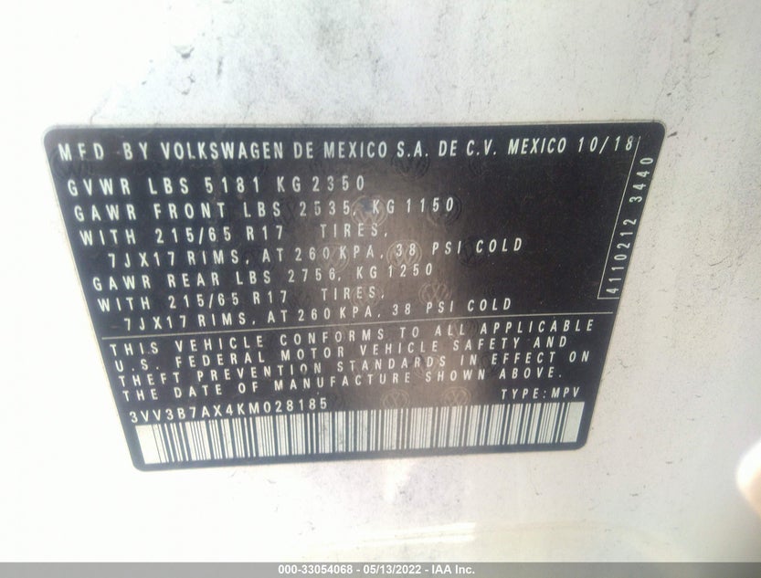 3VV3B7AX4KM028185