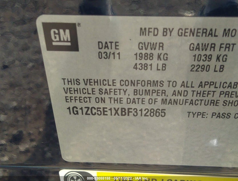 1G1ZC5E1XBF312865