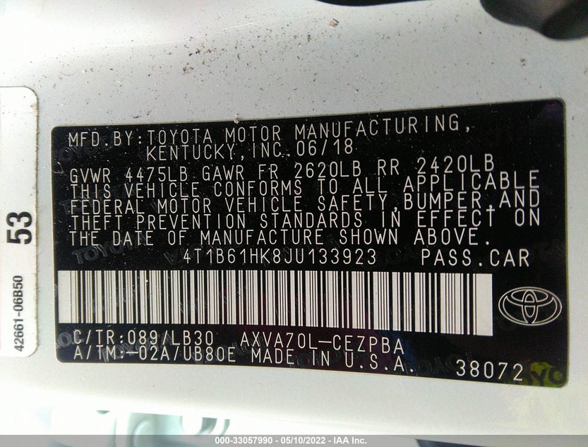 4T1B61HK8JU133923