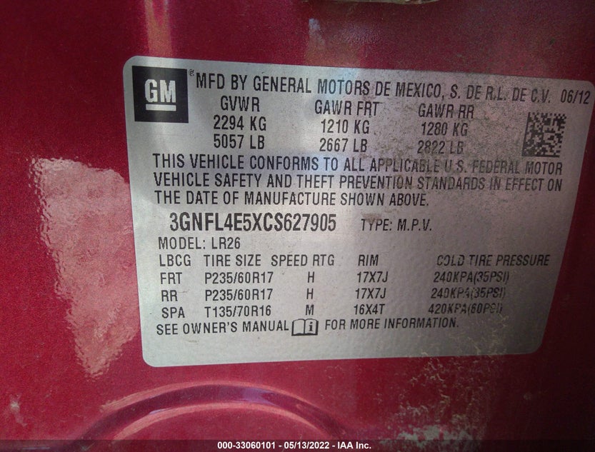 3GNFL4E5XCS627905