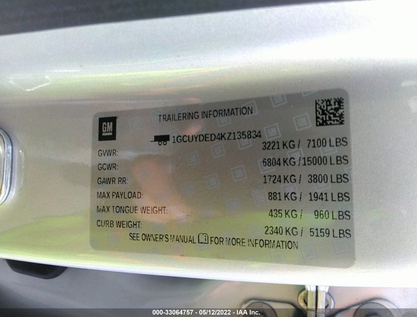 1GCUYDED4KZ135834