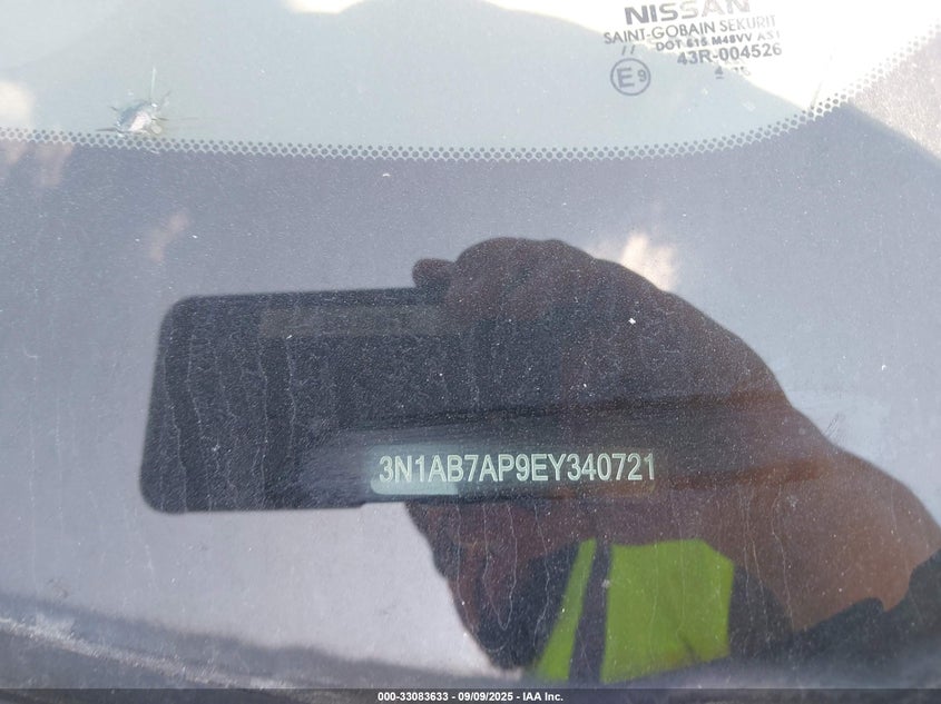 2014 Nissan Sentra Sv VIN: 3N1AB7AP9EY340721 Lot: 33083633