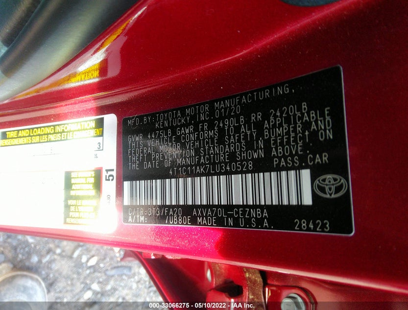 4T1C11AK7LU340528