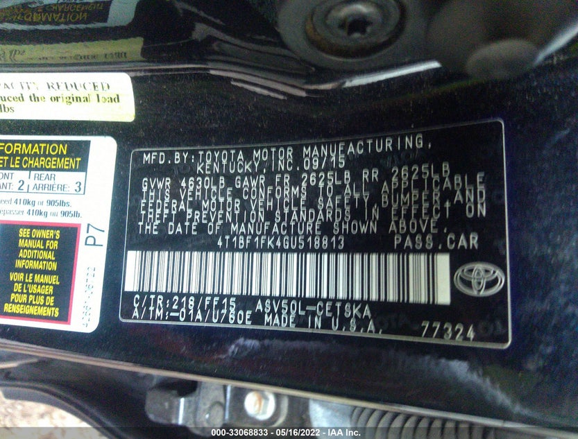 4T1BF1FK4GU518813