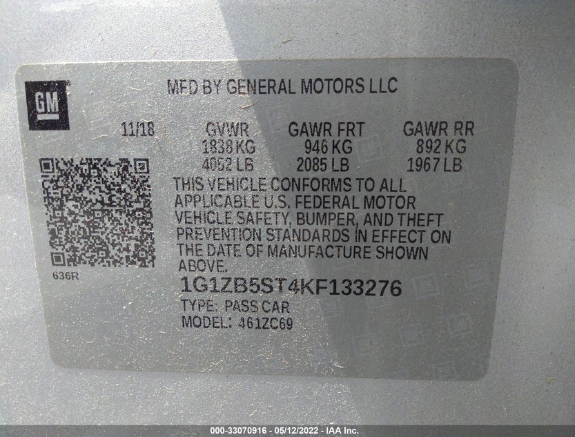 1G1ZB5ST4KF133276