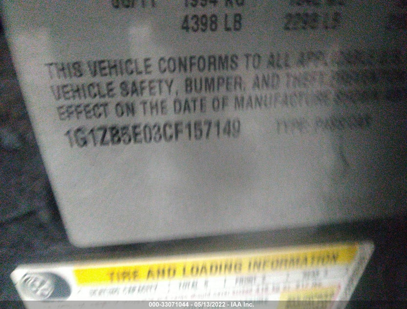 1G1ZB5E03CF157149