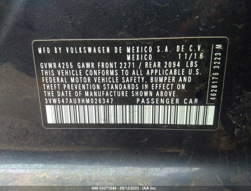 3VW547AU9HM026347