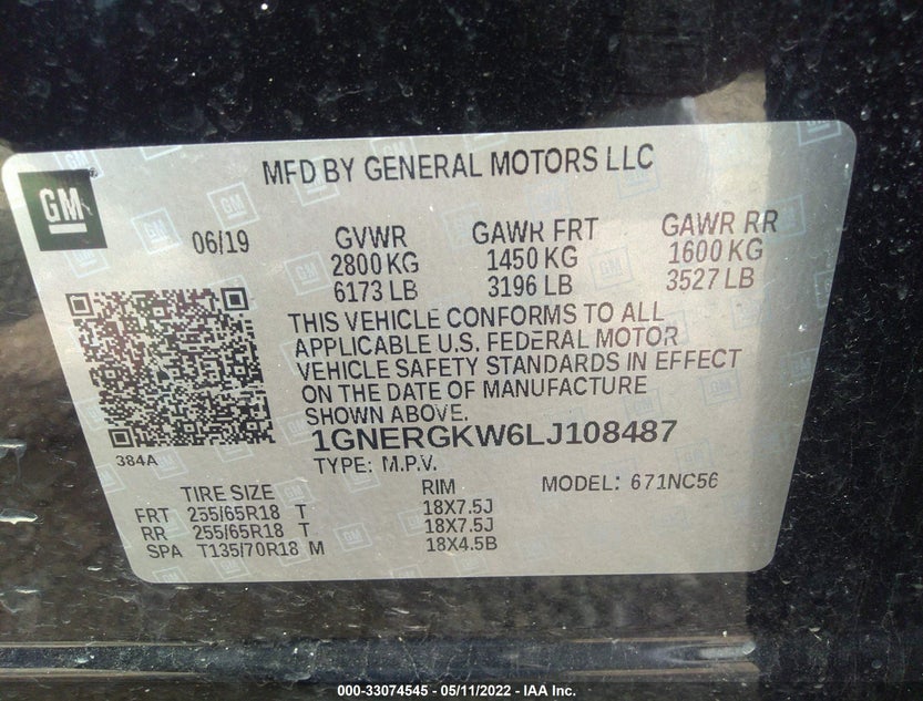 1GNERGKW6LJ108487