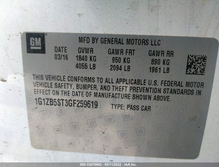 1G1ZB5ST3GF259619