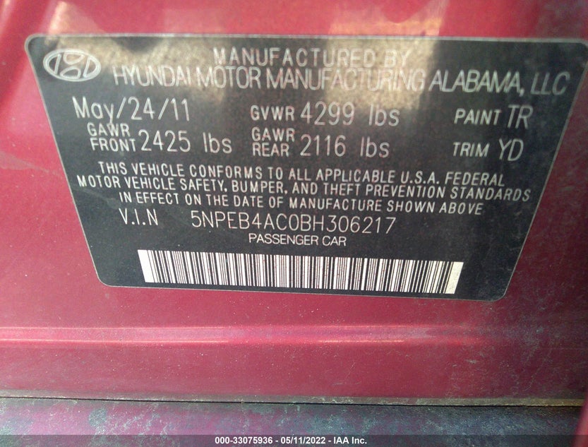 5NPEB4AC0BH306217