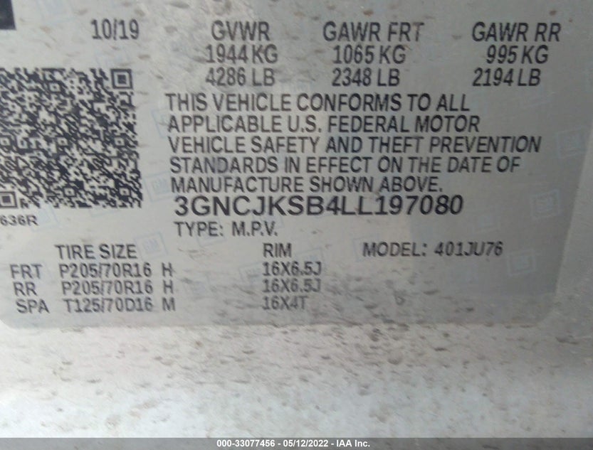 3GNCJKSB4LL197080