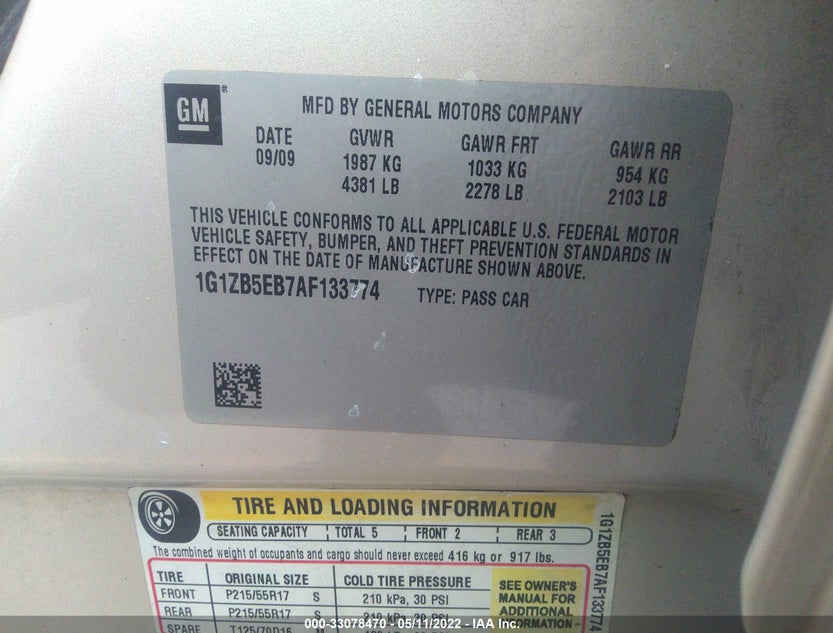 1G1ZB5EB7AF133774