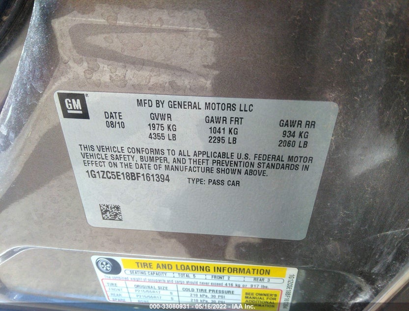 1G1ZC5E18BF161394