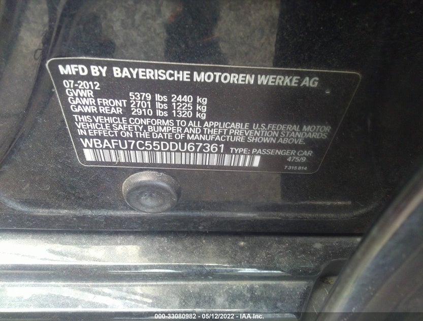 WBAFU7C55DDU67361