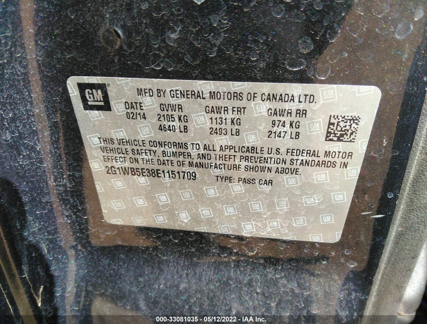 2G1WB5E38E1151709
