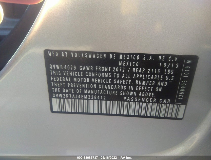 3VW2K7AJ4EM228412