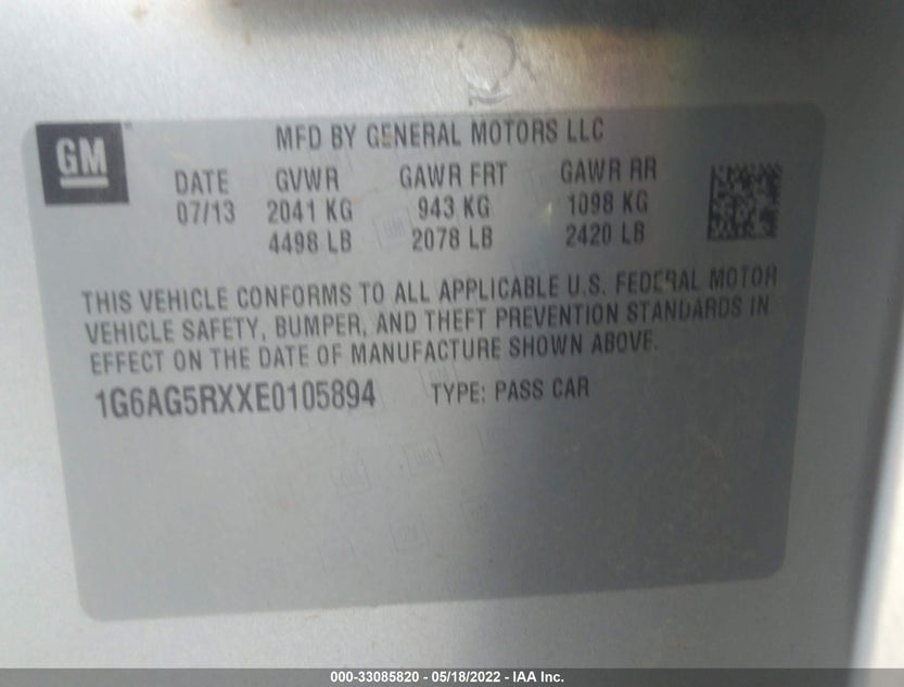 1G6AG5RXXE0105894