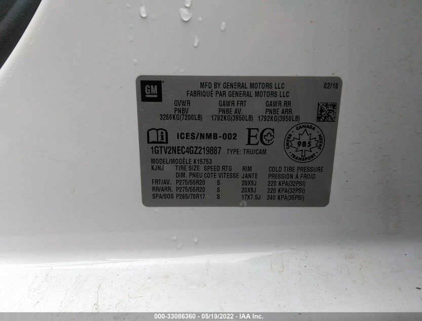 1GTV2NEC4GZ219887