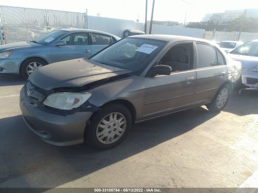 2004 Honda Civic Lx VIN: 2HGES16534H582705 Lot: 33105754