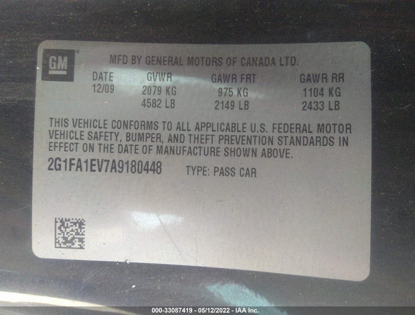 2G1FA1EV7A9180448