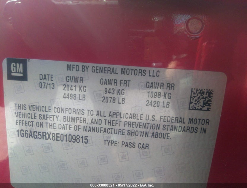 1G6AG5RX8E0109815