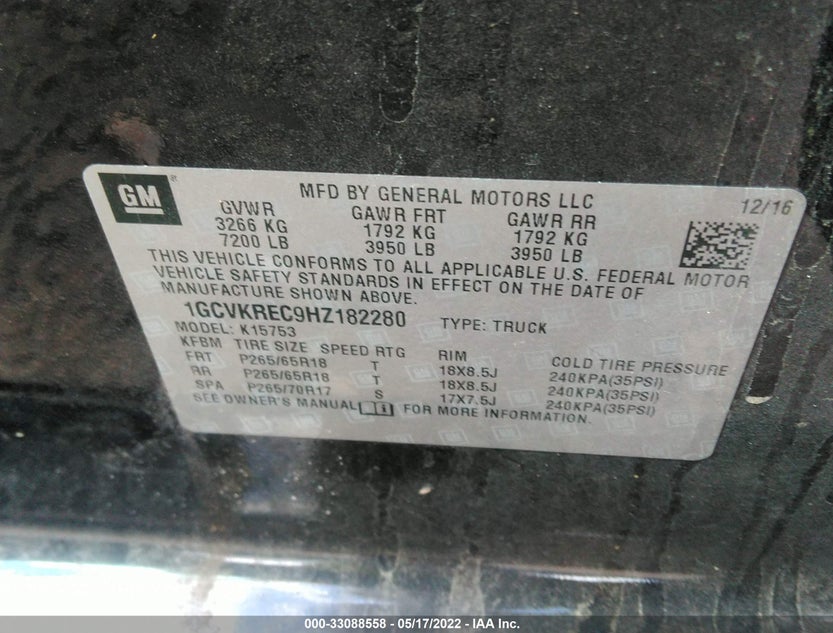 1GCVKREC9HZ182280