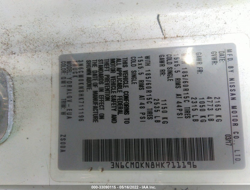 3N6CM0KN8HK711196