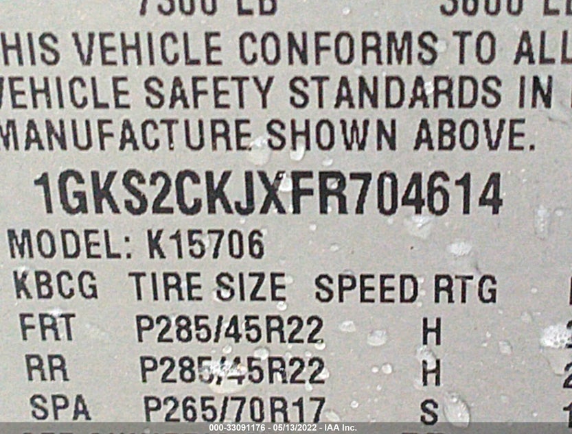 1GKS2CKJXFR704614
