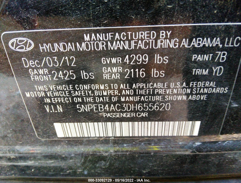 5NPEB4AC3DH655620
