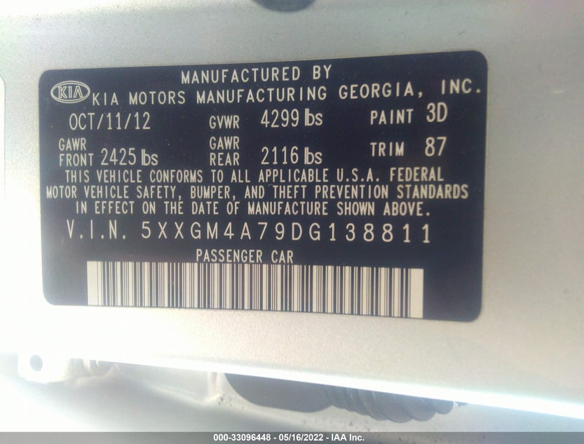 5XXGM4A79DG138811