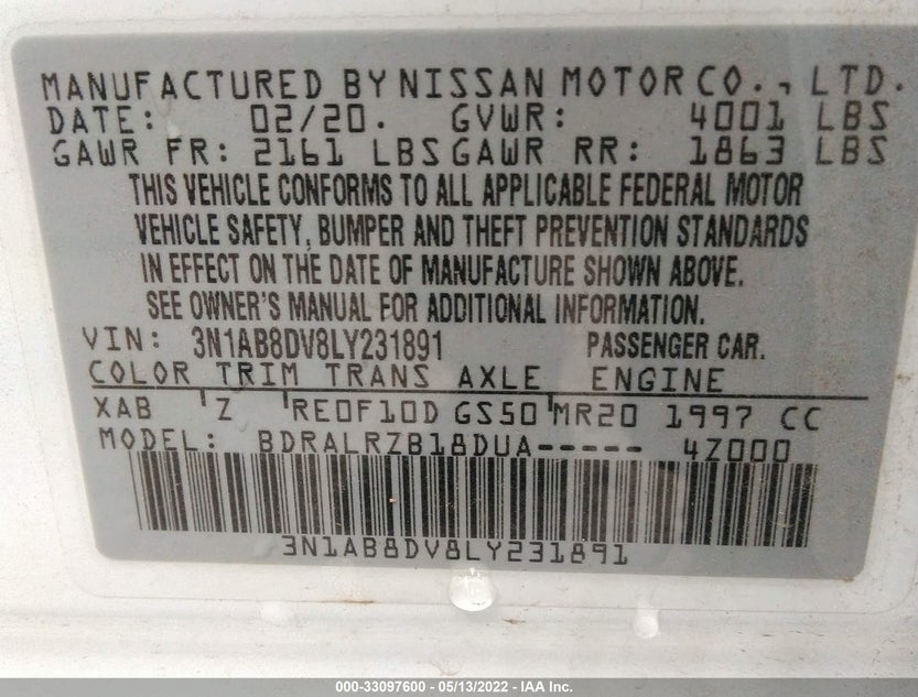 3N1AB8DV8LY231891