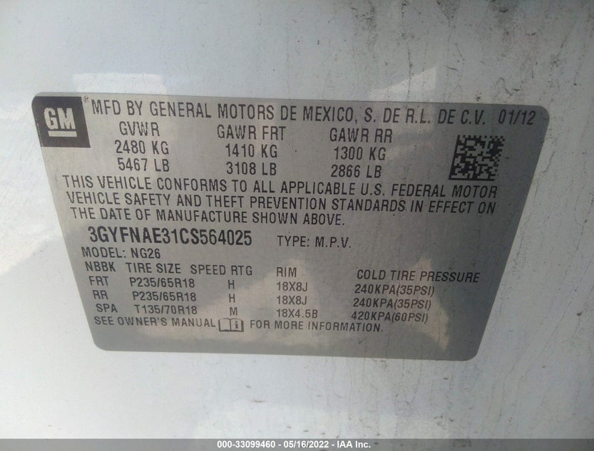 3GYFNAE31CS564025