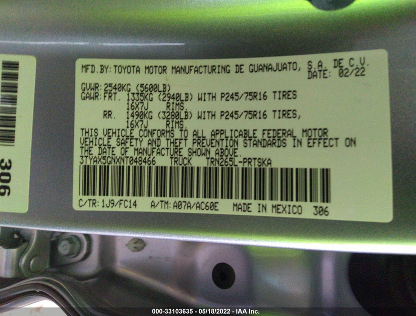 3TYAX5GNXNT048466