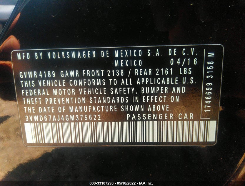 3VWD67AJ4GM375622