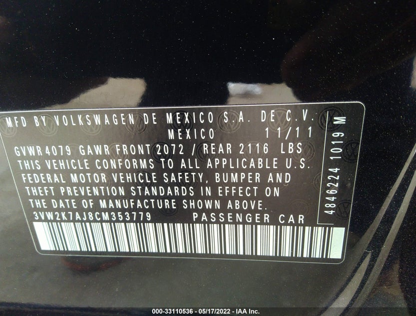 3VW2K7AJ8CM353779
