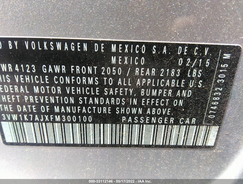 3VW1K7AJXFM300100