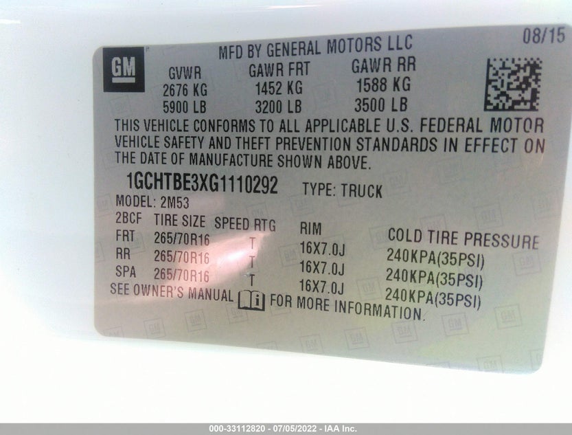 1GCHTBE3XG1110292