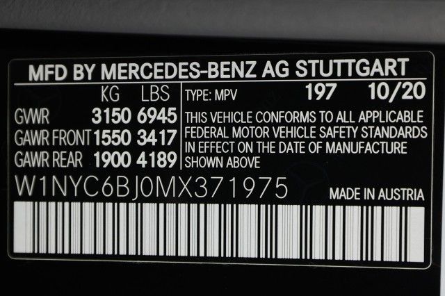 VIN W1NYC6BJ0MX371975 2021 Mercedes-Benz G-Class, G... no.52