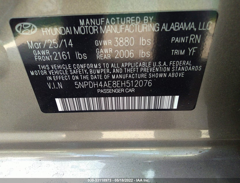 5NPDH4AE8EH512076