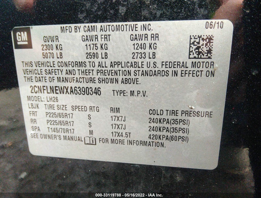 2CNFLNEWXA6390346