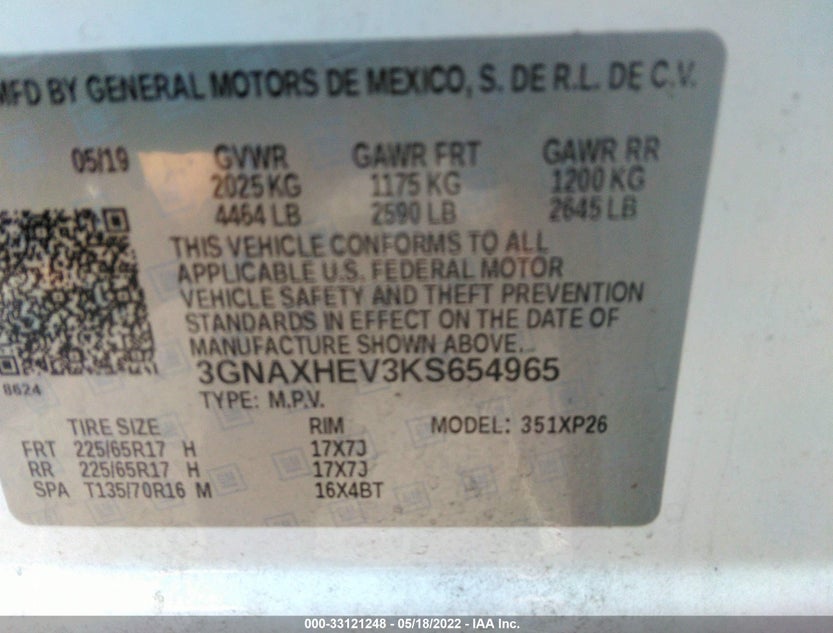 3GNAXHEV3KS654965