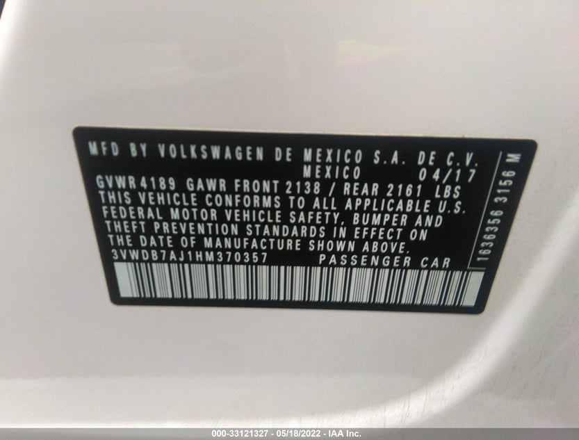 3VWDB7AJ1HM370357